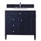 James Martin Vanities Brittany 36in Single Vanity, Victory Blue w/ 3 CM Carrara Marble Top 650-V36-VBL-3CAR - alternate 1